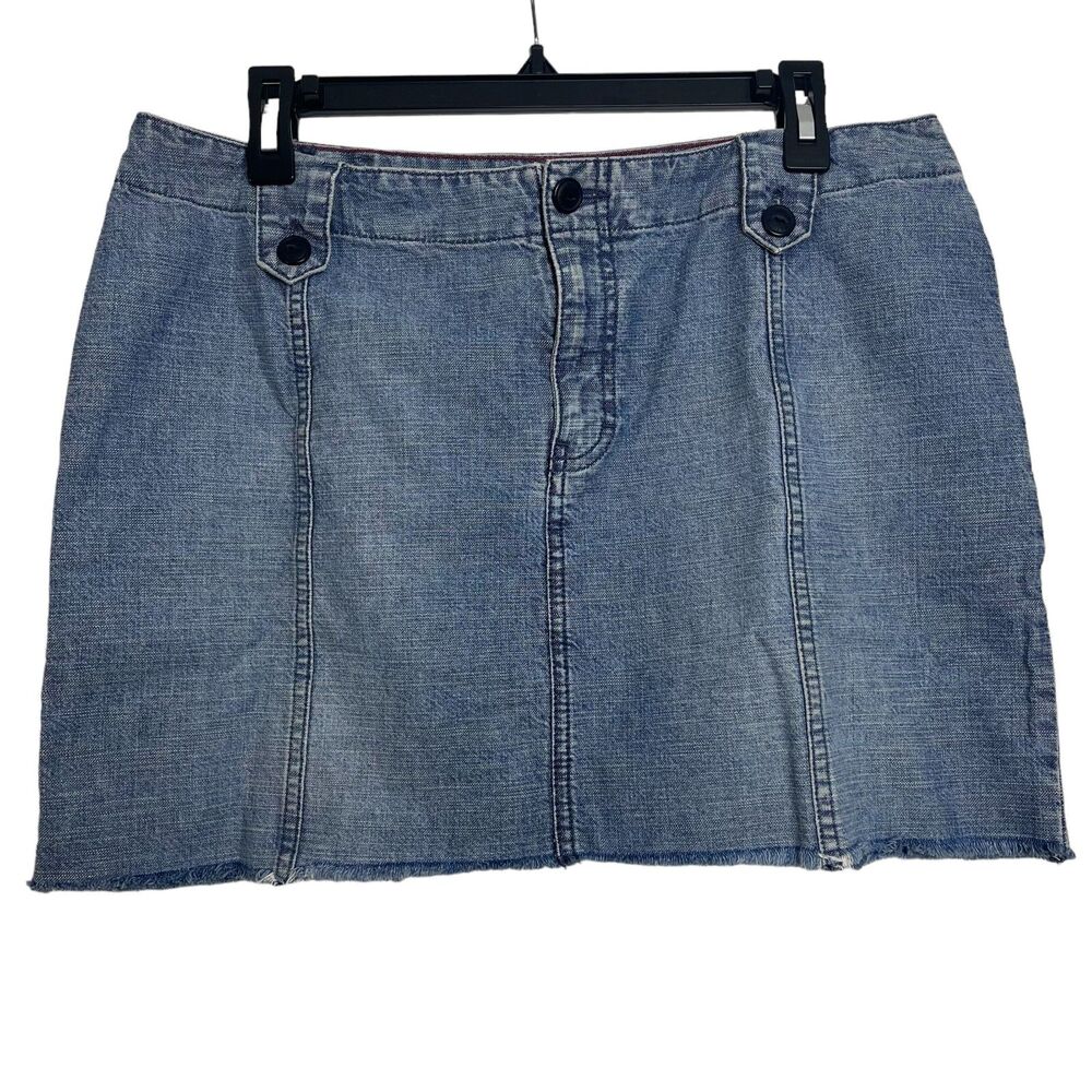 Vintage Tommy Hilfiger Blue Denim Mini Skirt Size 12